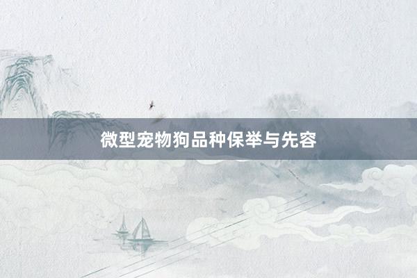 微型宠物狗品种保举与先容